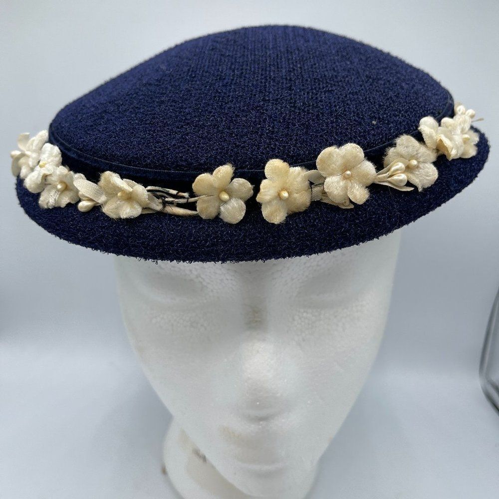 Blue Vintage Saucer Pin Hat